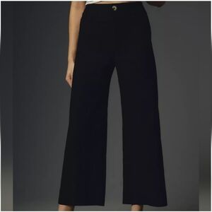 Anthropologie Wide Leg Pants Size 14 In Navy Blue